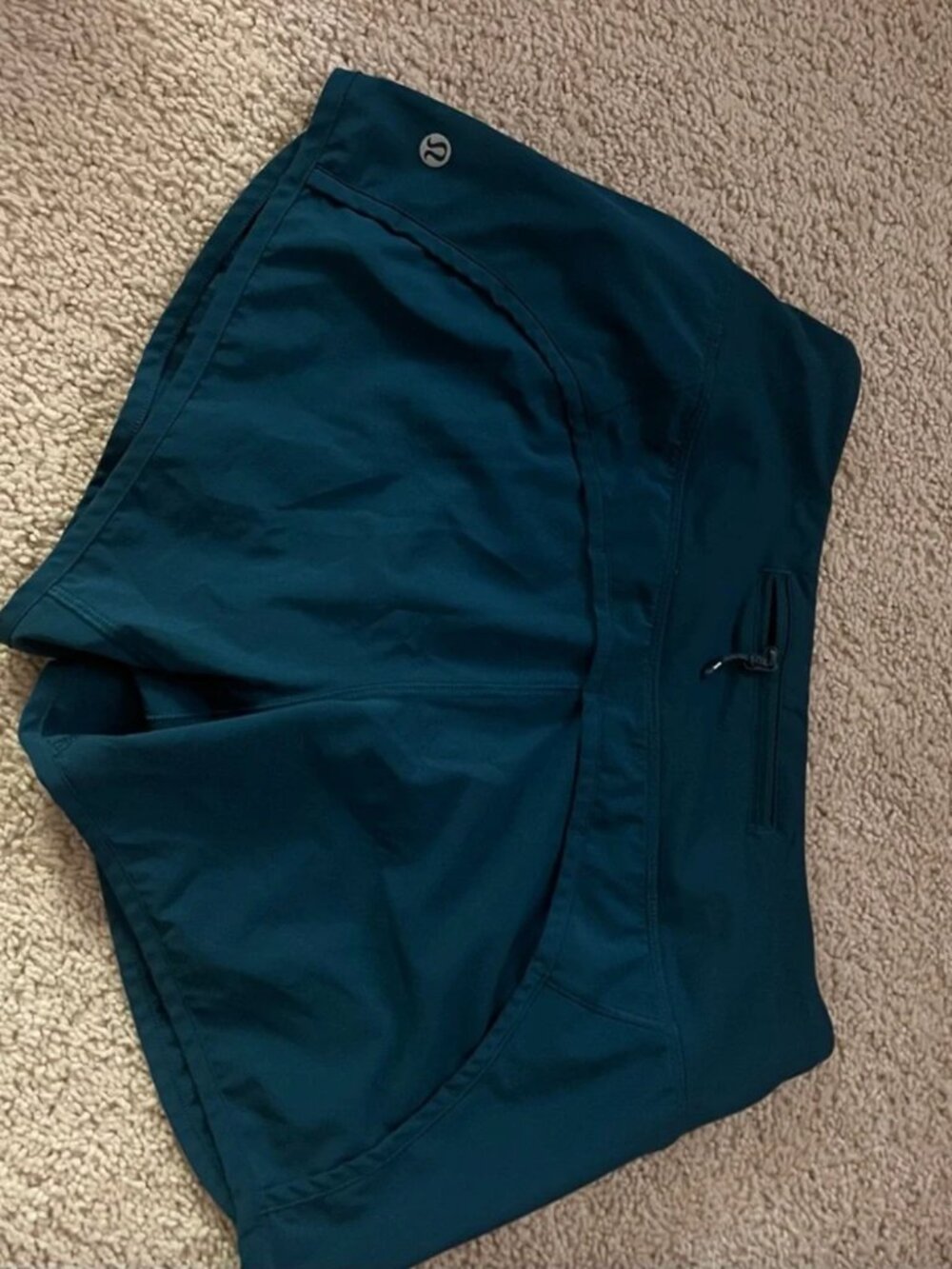 Lululemon Teal Speed Up Shorts 4" inseam, Size 4